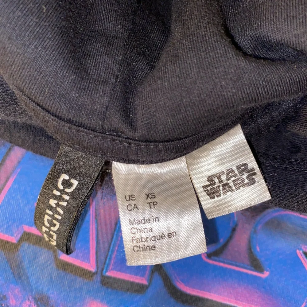 💙. Star Wars Black Graphic Cropped Hoodie With Drawstring Waist. - Picture 9 of 12